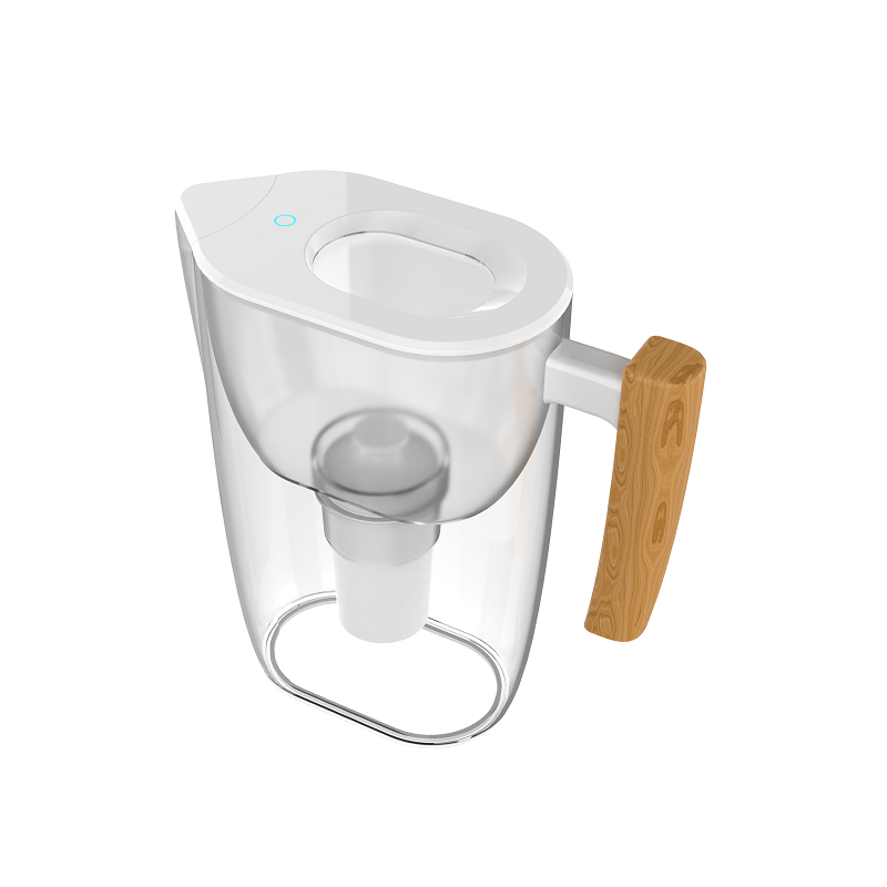 SOMA 10 Cup Water Filter Pitcher White Clear Wood Handle One